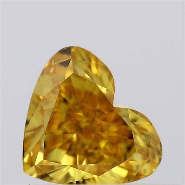 0.32 Carat Heart Loose Diamond, Fancy Vivid Orangy Yellow, SI2, Very Good, GIA Certified