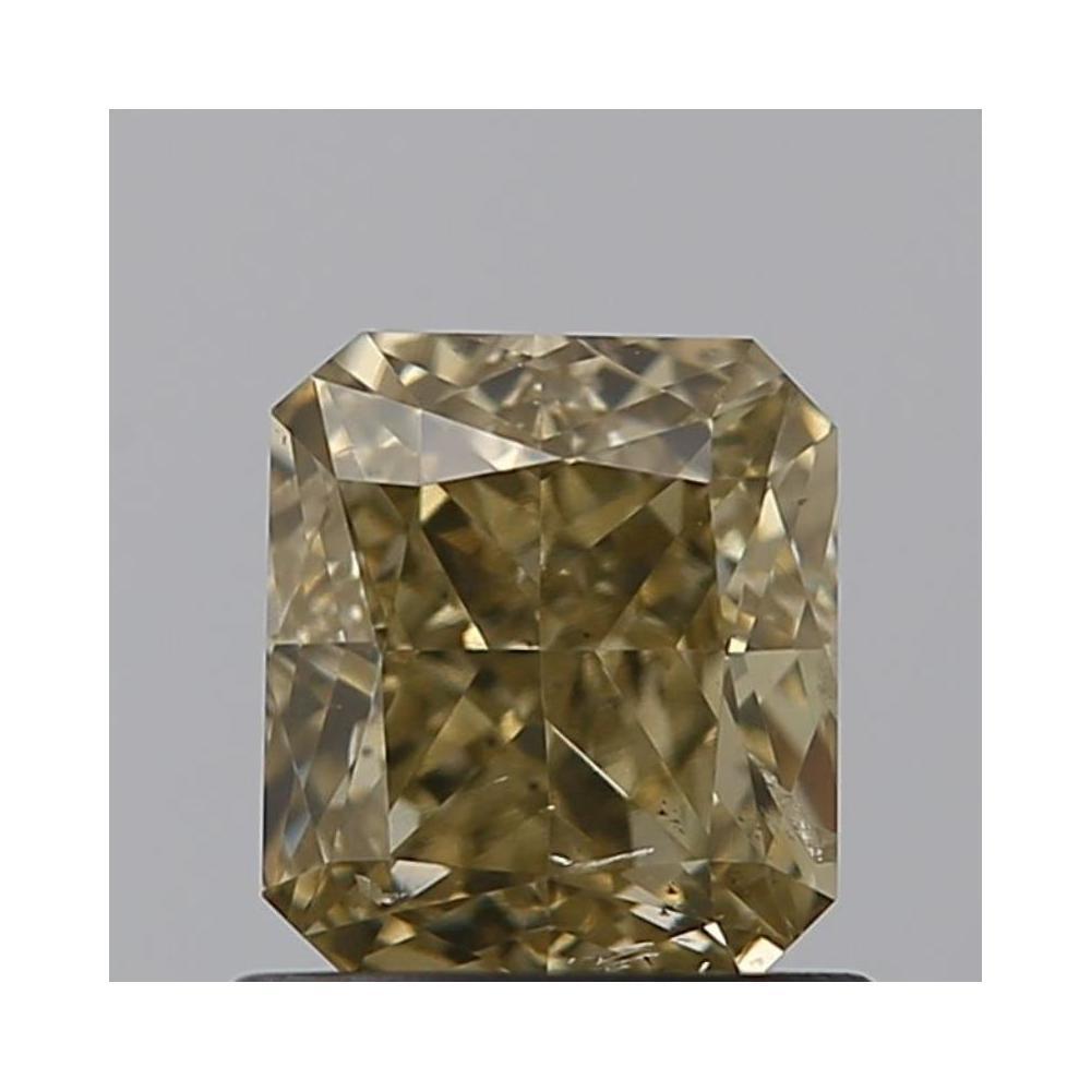 0.92 Carat Cushion Loose Diamond, fancy brown green yellow natural even, SI2, Very Good, GIA Certified