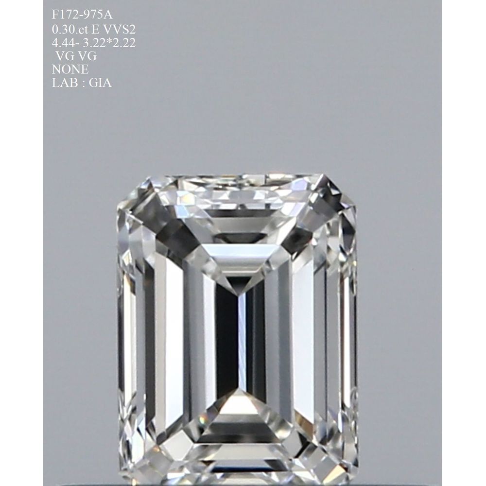 0.30 Carat Emerald Loose Diamond, E, VVS2, Ideal, GIA Certified