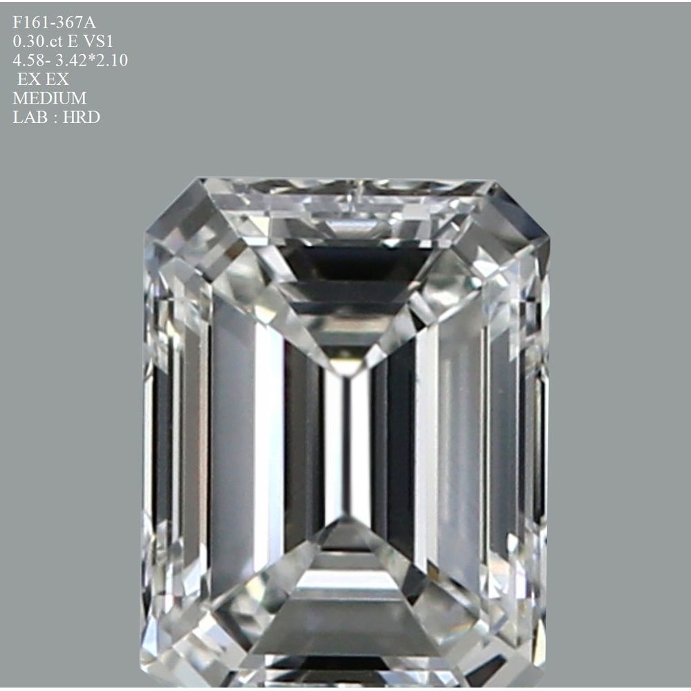 0.30 Carat Emerald Loose Diamond, E, VS1, Super Ideal, HRD Certified | Thumbnail