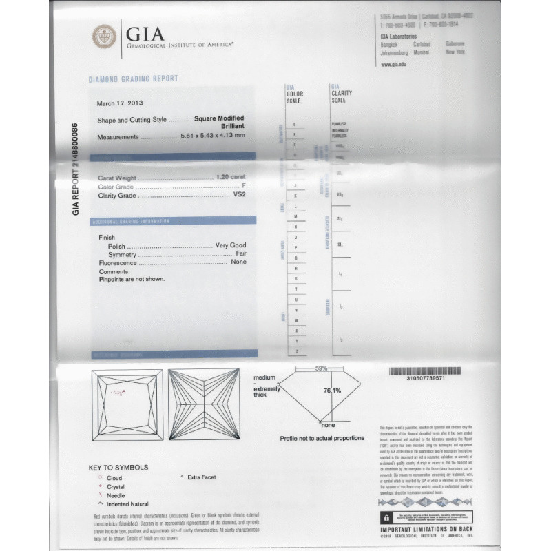 1.11 Carat Princess Loose Diamond, F, VS2, Very Good, GIA Certified | Thumbnail