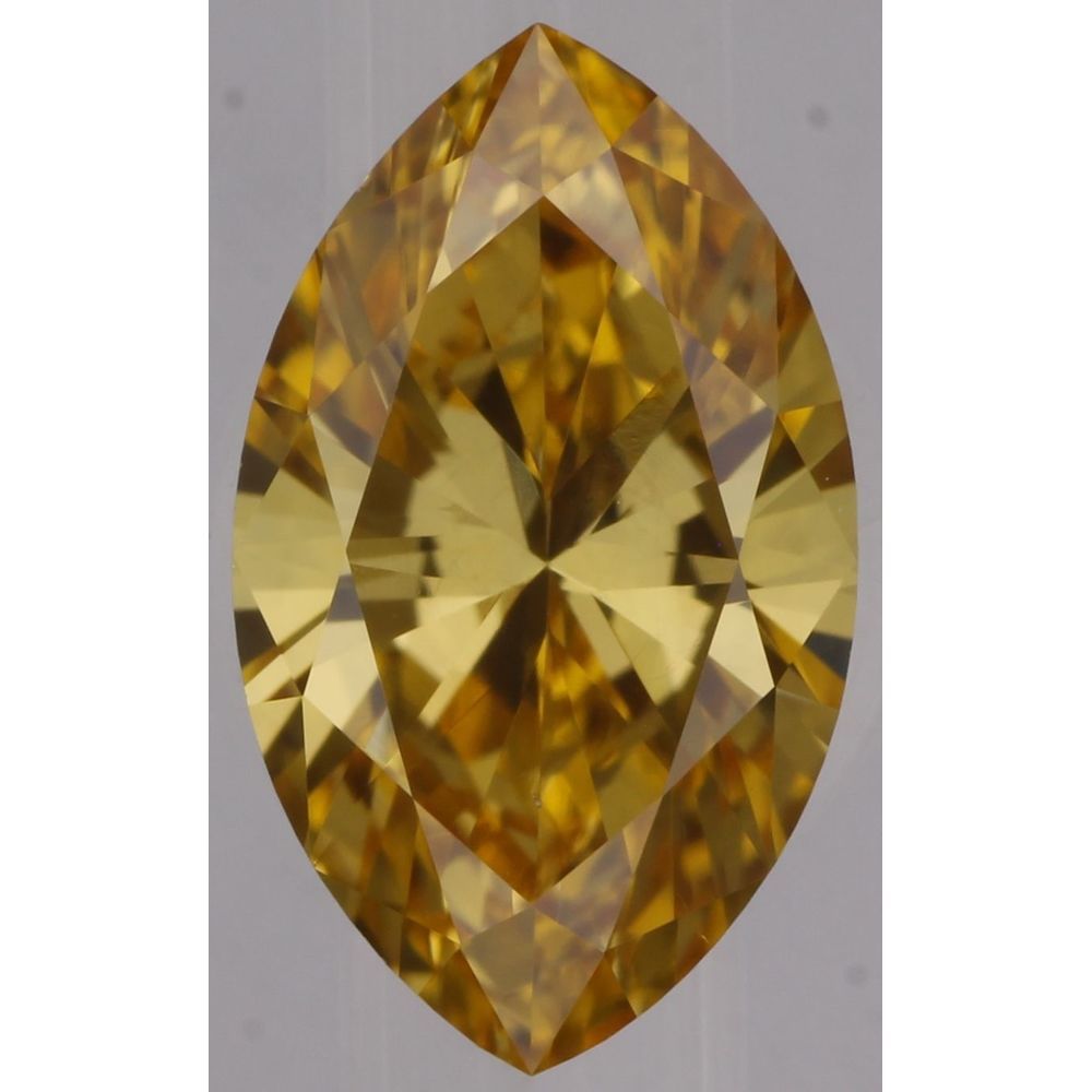 0.50 Carat Marquise Loose Diamond, Fancy Vivid Yellow-Orange, VS1, Very Good, GIA Certified