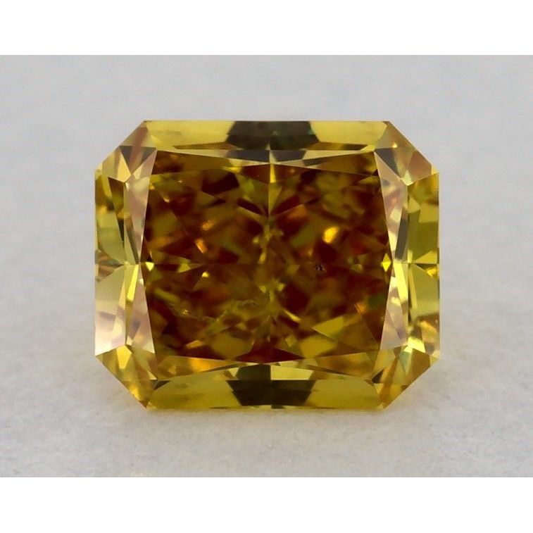0.33 Carat Radiant Loose Diamond, Fancy Deep Yellow-Orange, SI2, Ideal, GIA Certified | Thumbnail