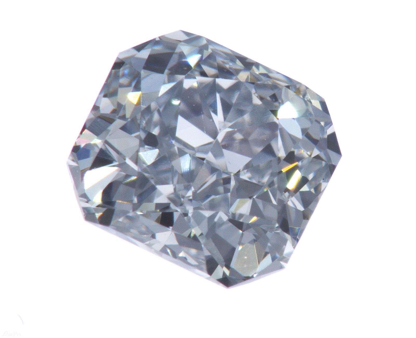 0.52 Carat Radiant Loose Diamond, Fancy Light Gray-Blue, VVS1, Excellent, GIA Certified