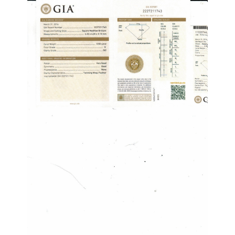 0.50 Carat Princess Loose Diamond, G, SI2, Ideal, GIA Certified | Thumbnail