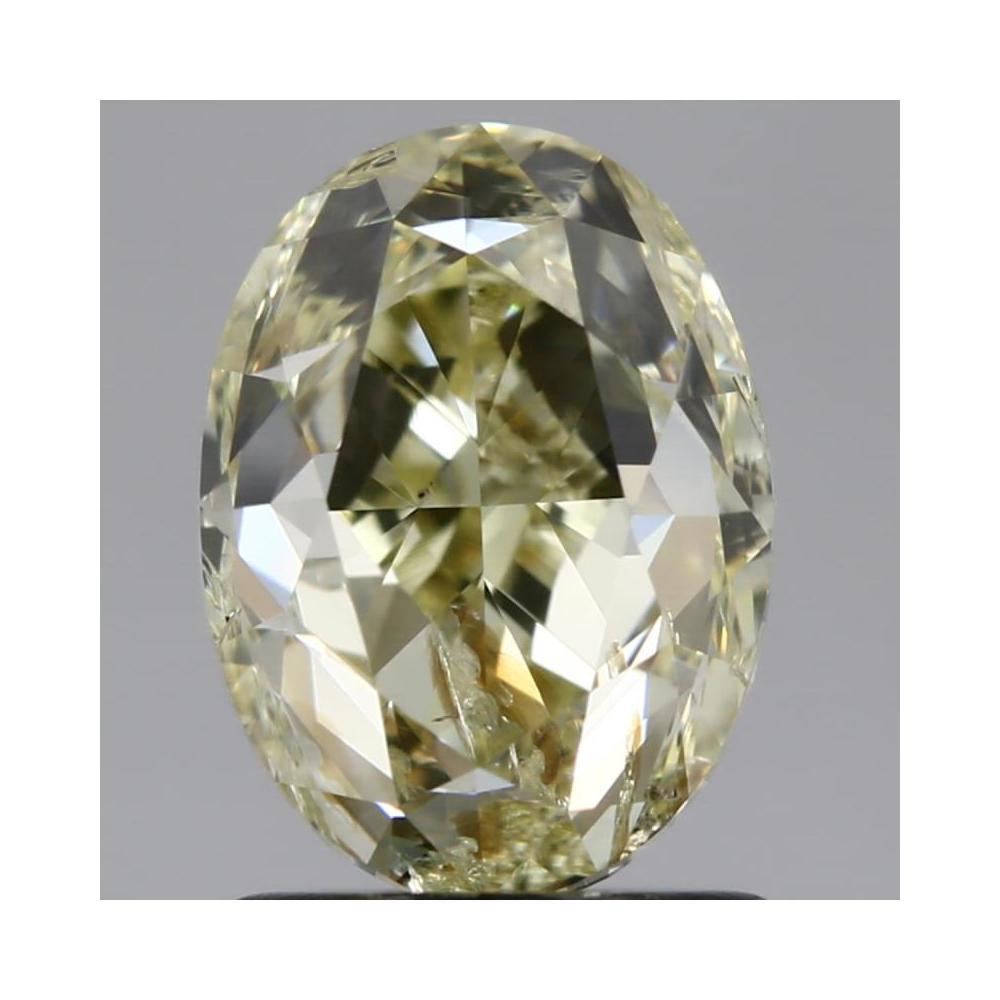 2.01 Carat Oval Loose Diamond, fancy light yellow, I1, Good, GIA Certified | Thumbnail