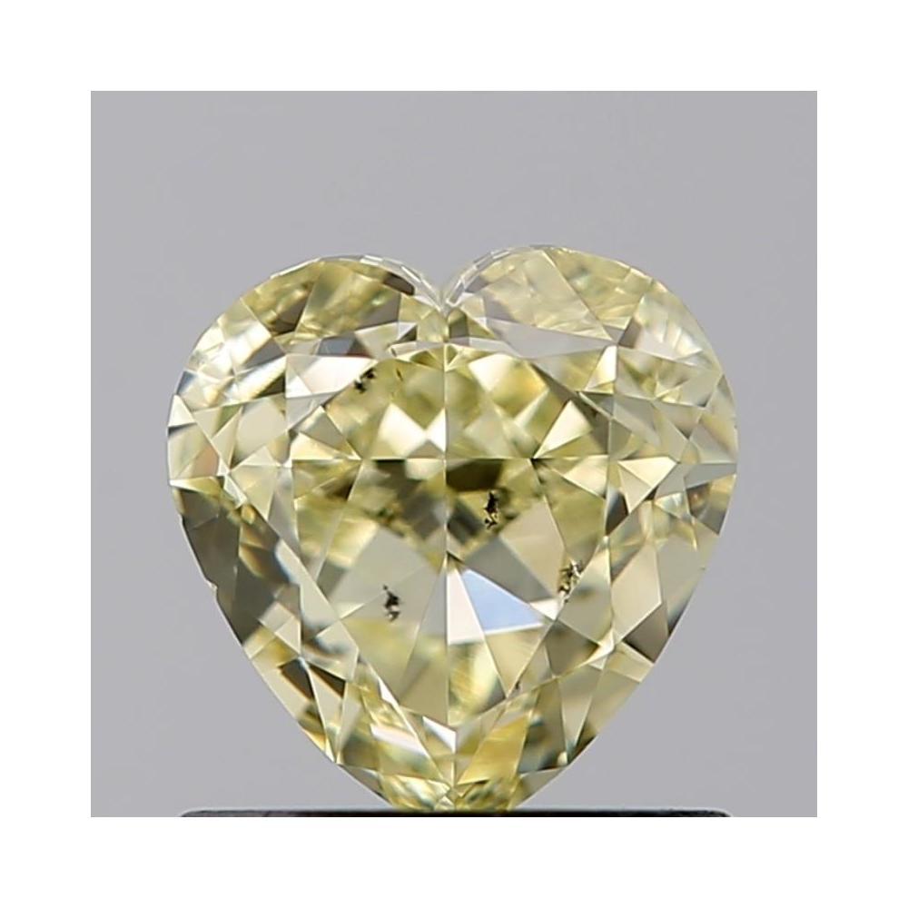 1.01 Carat Heart Loose Diamond, fancy light yellow natural even, SI1, Ideal, GIA Certified | Thumbnail