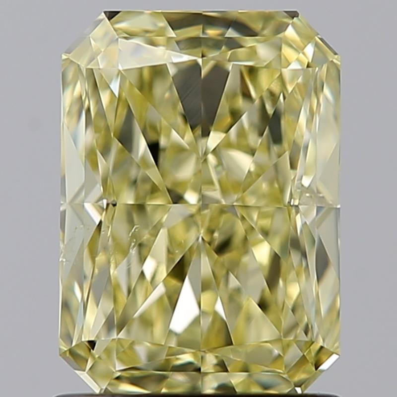 1.31 Carat Radiant Loose Diamond, fancy yellow natural even, SI2, Ideal, GIA Certified | Thumbnail