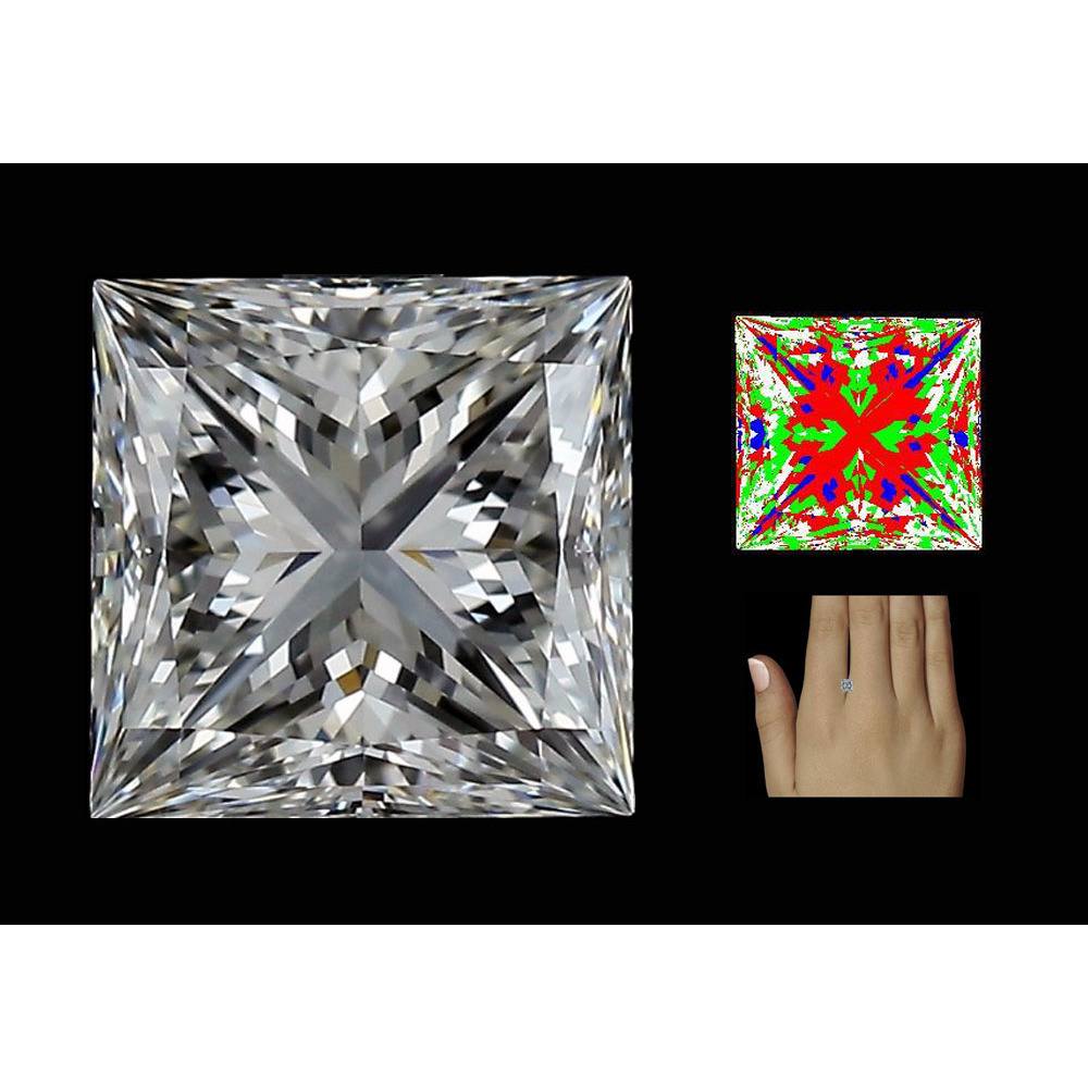 1.51 Carat Princess Loose Diamond, H, VVS2, Super Ideal, GIA Certified | Thumbnail