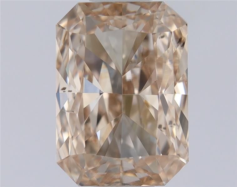 0.71 Carat Radiant Loose Diamond, Fancy Pink-Brown, SI1, Good, GIA Certified | Thumbnail