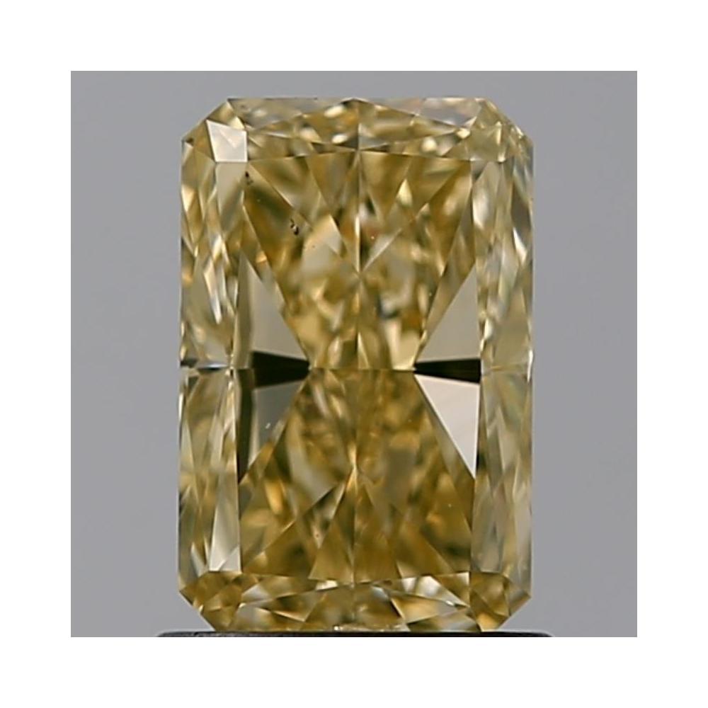 1.02 Carat Radiant Loose Diamond, fancy brown yellow natural even, SI2, Super Ideal, GIA Certified | Thumbnail