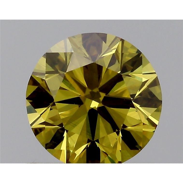 0.59 Carat Round Loose Diamond,  NATURAL FANCY VIVID YELLOW, VVS2, Excellent, IGI Certified | Thumbnail