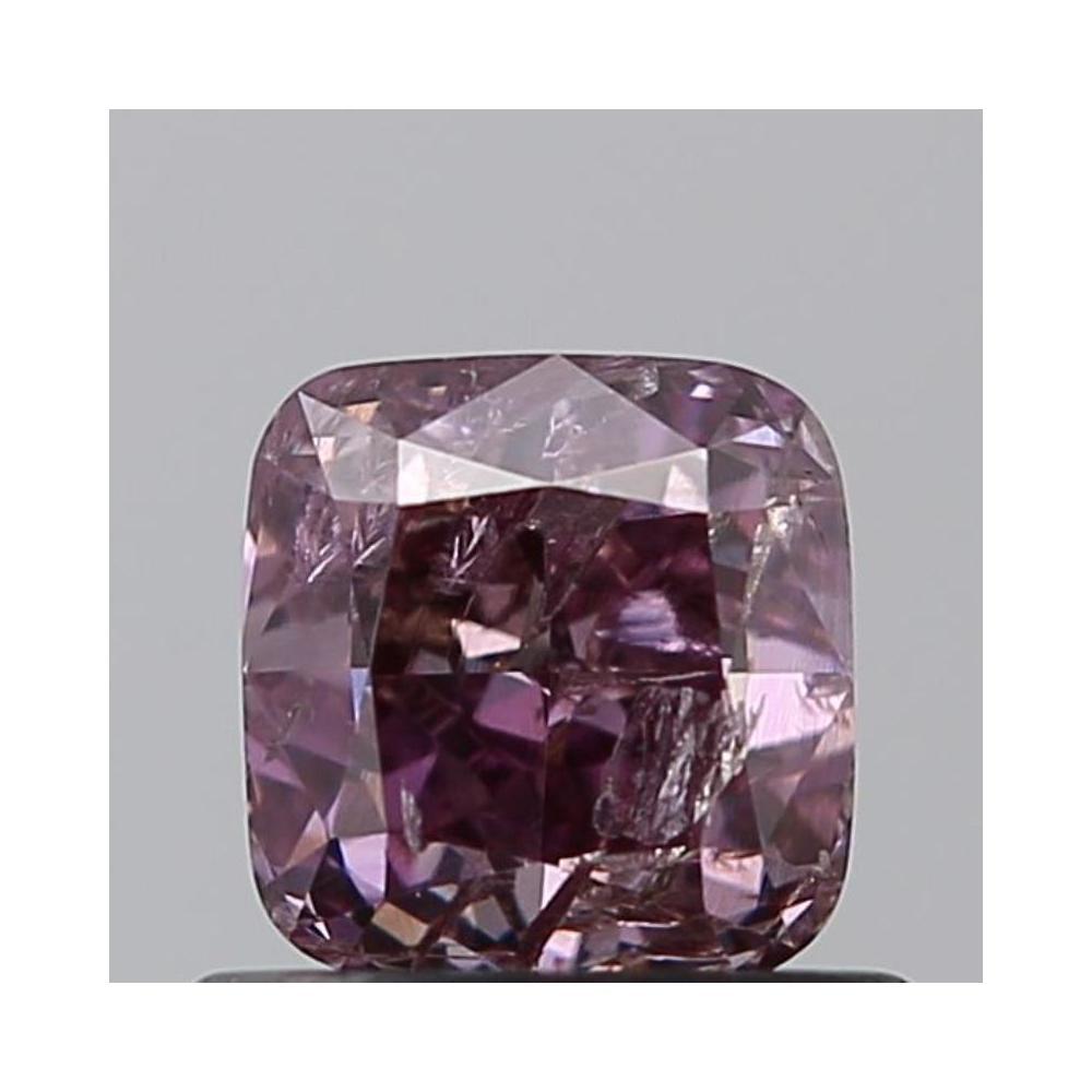 0.70 Carat Cushion Loose Diamond, fancy deep brown purple pink, I2, Very Good, GIA Certified