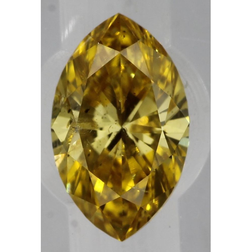 0.28 Carat Marquise Loose Diamond, Fancy Vivid Orange-Yellow, I1, Very Good, GIA Certified