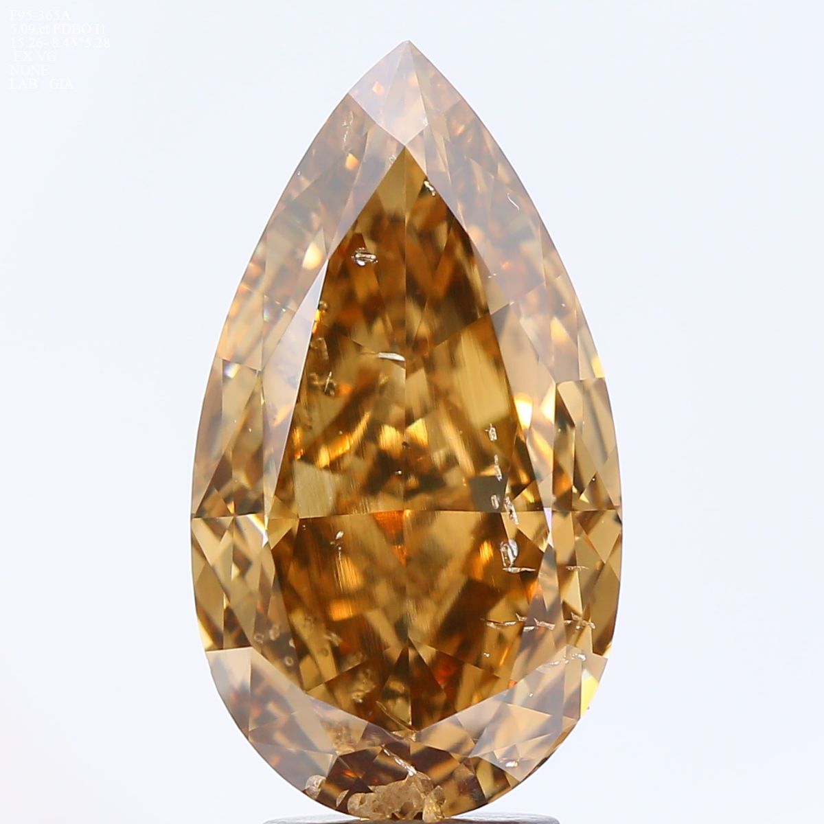 5.09 Carat Pear Loose Diamond, Fancy Deep Brown-Orange, I1, Ideal, GIA Certified | Thumbnail