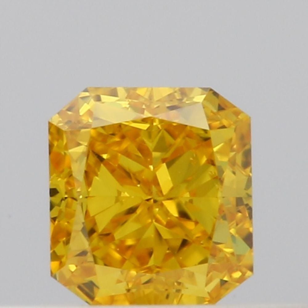 0.35 Carat Radiant Loose Diamond, Fancy Vivid Orange-Yellow, VS1, Very Good, GIA Certified | Thumbnail