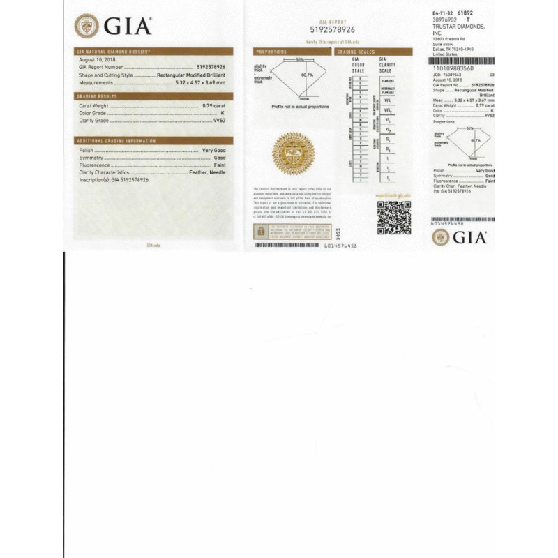 0.79 Carat Princess Loose Diamond, K, VVS2, Good, GIA Certified | Thumbnail