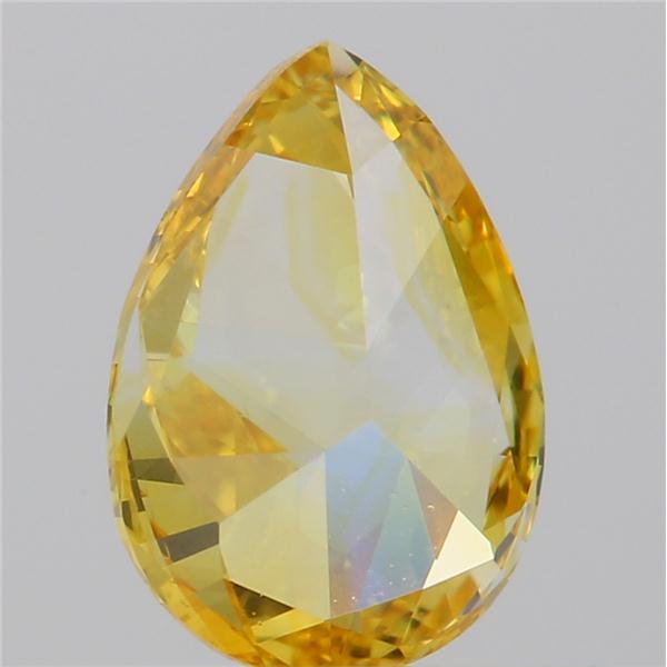 0.40 Carat Pear Loose Diamond, Fancy Vivid Orangy Yellow, VS1, Excellent, GIA Certified