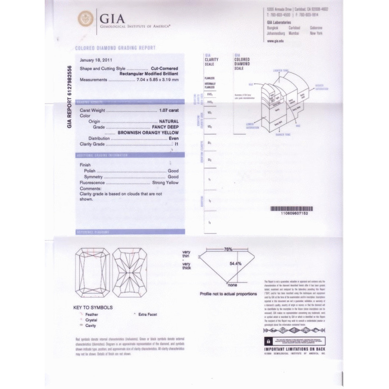 1.07 Carat Radiant Loose Diamond, , I1, Very Good, GIA Certified