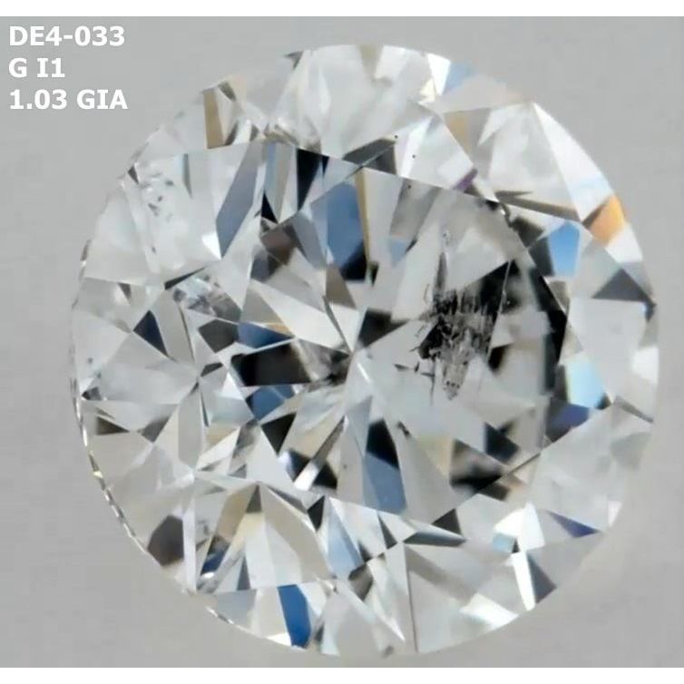 1.03 Carat Round Loose Diamond, G, I1, Excellent, GIA Certified