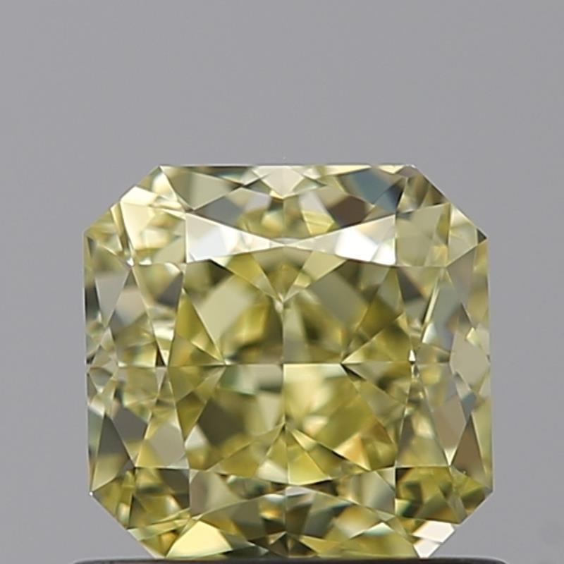 0.90 Carat Radiant Loose Diamond, fancy yellow natural even, VVS2, Good, GIA Certified