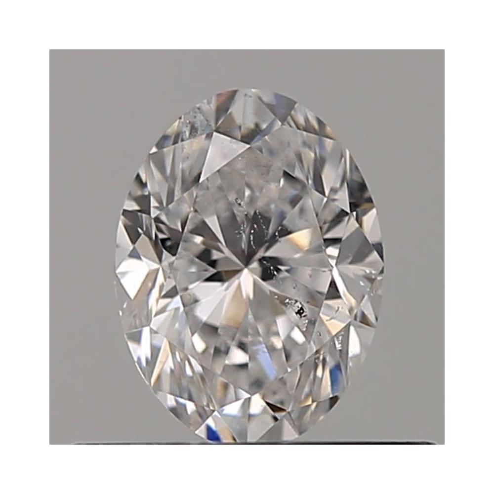0.51 Carat Oval Loose Diamond, D, SI2, Excellent, GIA Certified | Thumbnail