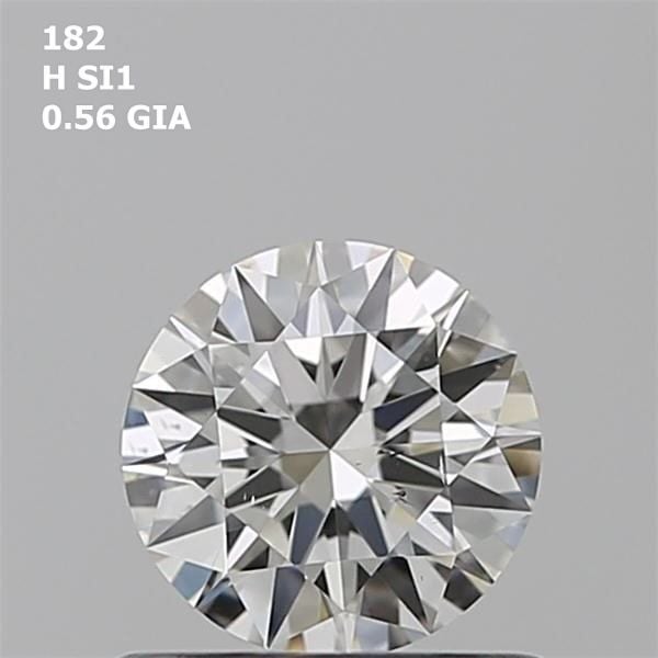 0.56 Carat Round Loose Diamond, H, SI1, Super Ideal, GIA Certified | Thumbnail
