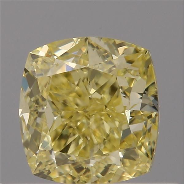 0.50 Carat Cushion Loose Diamond, Yellow Yellow, SI1, Excellent, GIA Certified | Thumbnail
