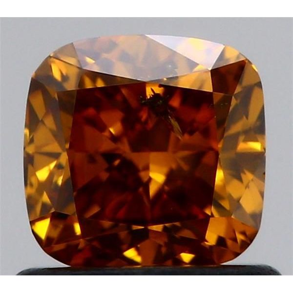 0.91 Carat Cushion Loose Diamond,   Fancy Deep Orange-Brown, I1, Very Good, GIA Certified