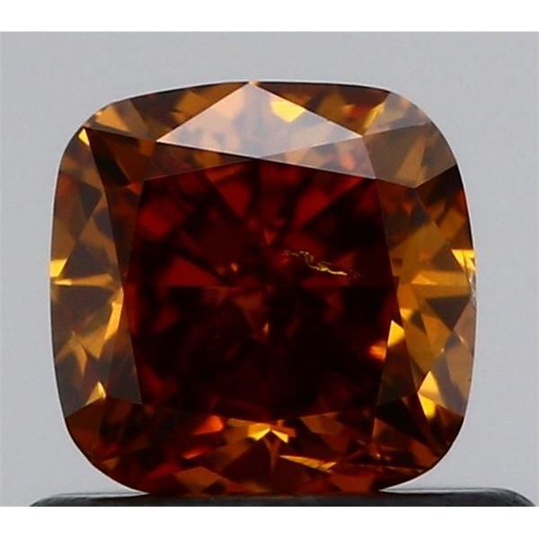 0.70 Carat Cushion Loose Diamond, Fancy Deep Brown-Orange, I1, Excellent, GIA Certified