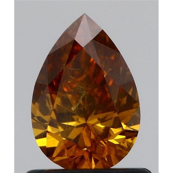 0.73 Carat Pear Loose Diamond, Fancy Deep Brownish Yellowish Orange, I1, Ideal, GIA Certified