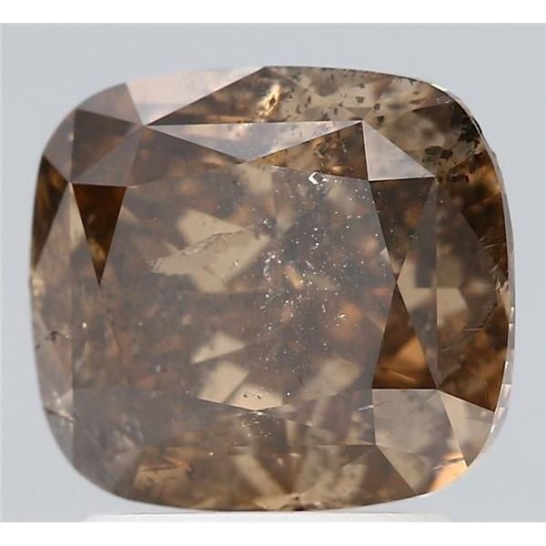 2.20 Carat Cushion Loose Diamond, Fancy Dark Brown, I2, Excellent, GIA Certified