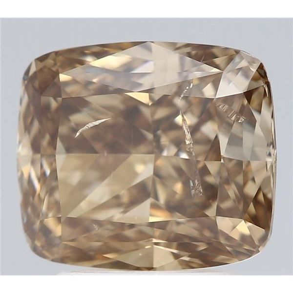 2.47 Carat Cushion Loose Diamond, Fancy Dark Yellowish Brown, I1, Ideal, GIA Certified