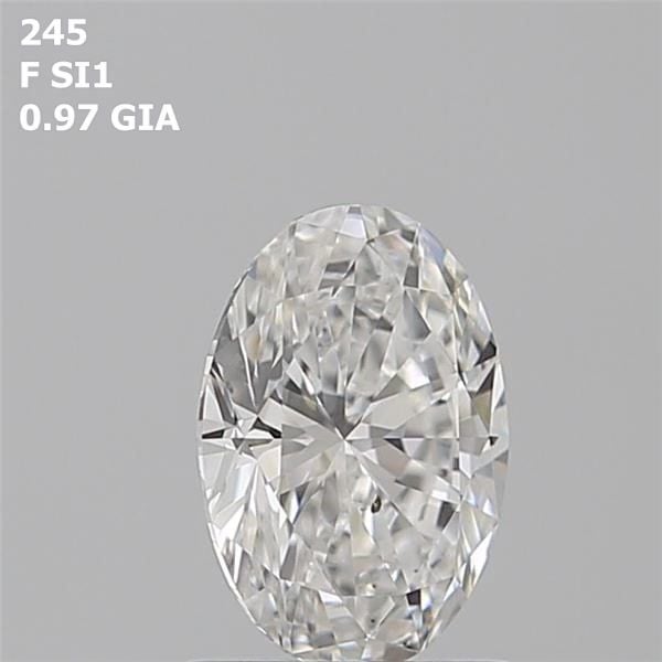 0.97 Carat Oval Loose Diamond, F, SI1, Super Ideal, GIA Certified | Thumbnail