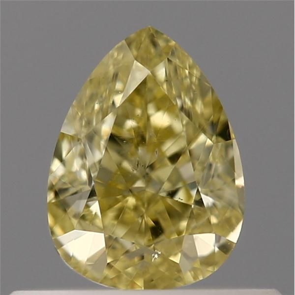 0.50 Carat Pear Loose Diamond, Yellow Yellow, SI2, Very Good, GIA Certified | Thumbnail