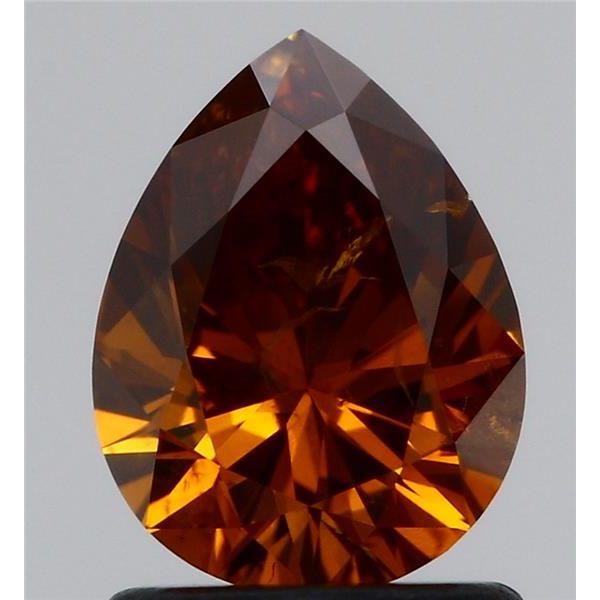 1.12 Carat Pear Loose Diamond, Fancy Deep Brown-Orange, I2, Ideal, GIA Certified | Thumbnail