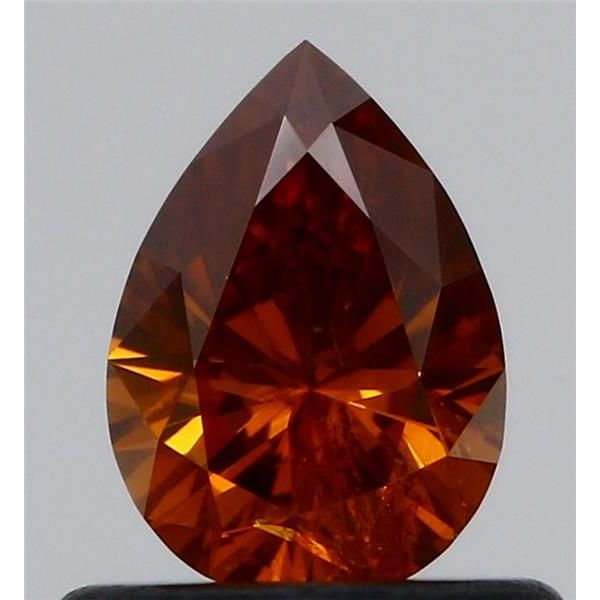 0.53 Carat Pear Loose Diamond, Fancy Deep Brown-Orange, I2, Ideal, GIA Certified