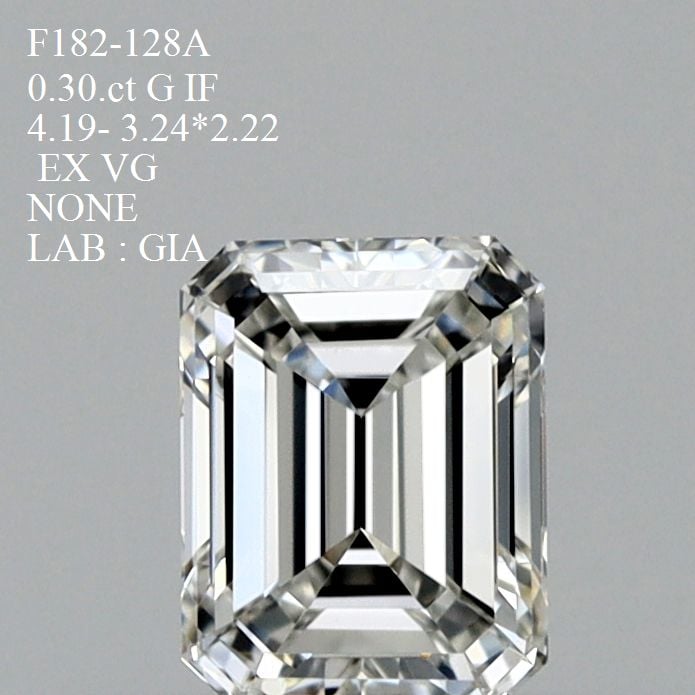 0.30 Carat Emerald Loose Diamond, G, IF, Ideal, GIA Certified | Thumbnail
