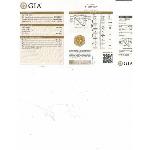 0.90 Carat Round Loose Diamond, E, SI2, Super Ideal, GIA Certified | Thumbnail