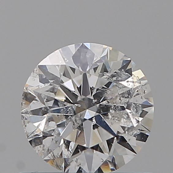 0.59 Carat Round Loose Diamond, E, I2, Super Ideal, GIA Certified