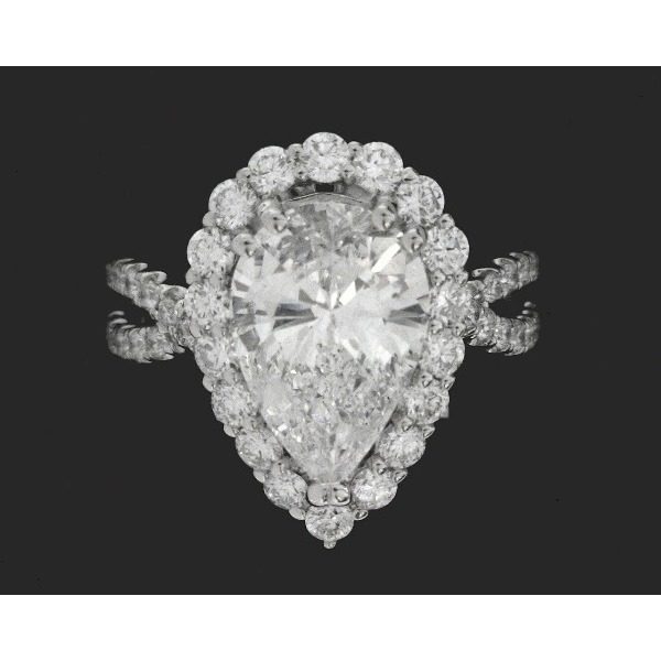 3.45 Carat Pear Loose Diamond, E, SI2, Ideal, GIA Certified | Thumbnail