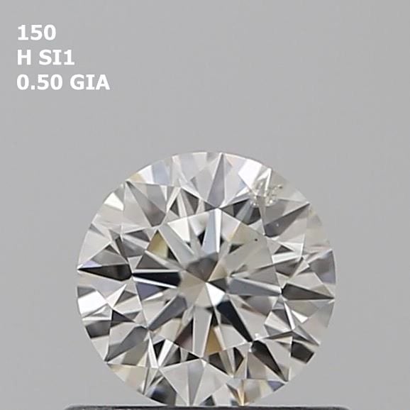 0.50 Carat Round Loose Diamond, H, SI1, Super Ideal, GIA Certified