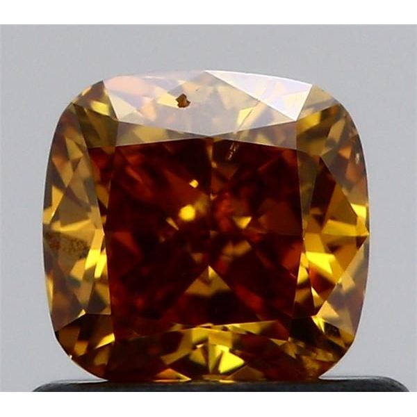 0.72 Carat Cushion Loose Diamond, Fancy Deep Brownish Orangy Yellow, SI2, Excellent, GIA Certified