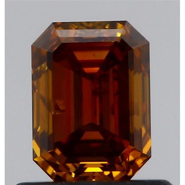 0.76 Carat Emerald Loose Diamond, Fancy Deep Brown-Orange, I1, Excellent, GIA Certified | Thumbnail