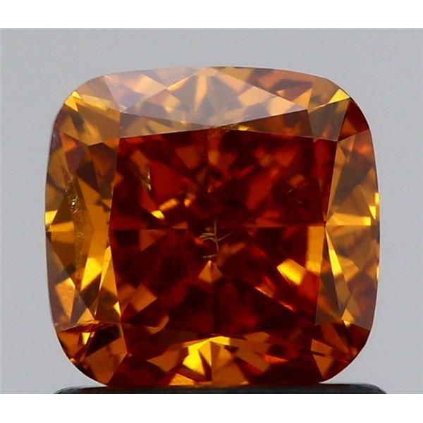 1.08 Carat Cushion Loose Diamond, Fancy Deep Brownish Yellowish Orange, I1, Excellent, GIA Certified | Thumbnail