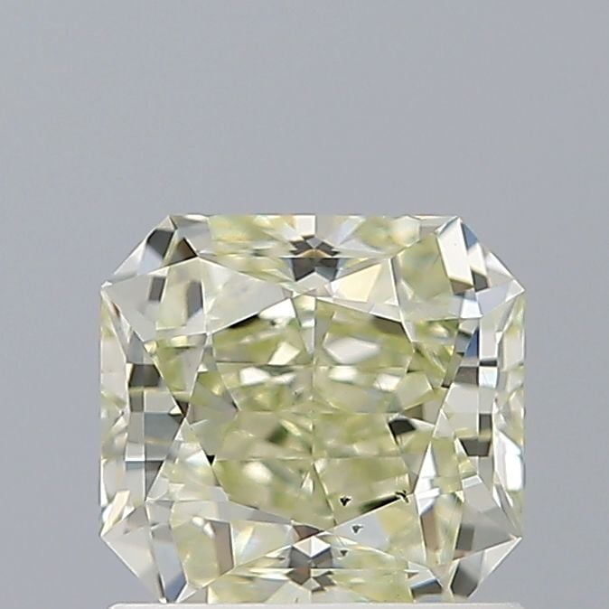 0.87 Carat Radiant Loose Diamond, Fancy Yellow-Green, SI1, Excellent, GIA Certified | Thumbnail