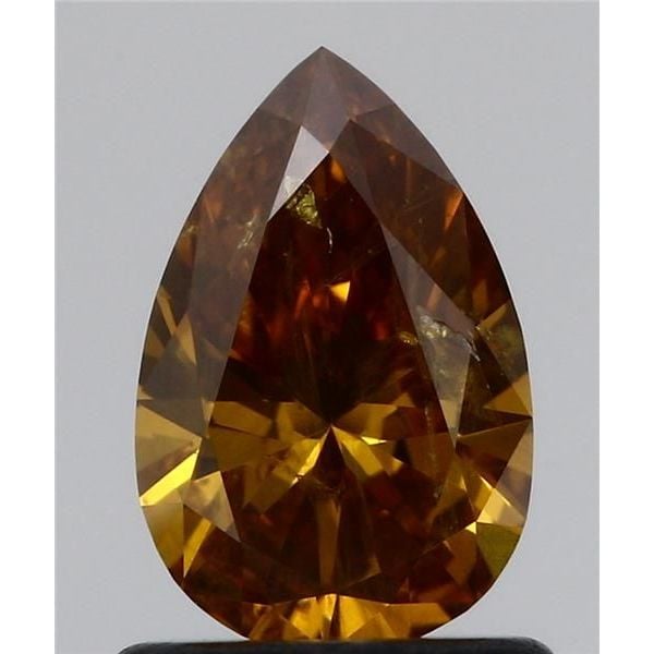 0.81 Carat Pear Loose Diamond, Fancy Deep Brown-Yellow, I1, Ideal, GIA Certified