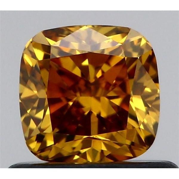 0.71 Carat Cushion Loose Diamond, Fancy Deep Brownish Yellowish Orange, VS2, Very Good, GIA Certified | Thumbnail