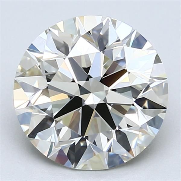 3.06 Carat Round Loose Diamond, K, VVS2, Super Ideal, GIA Certified